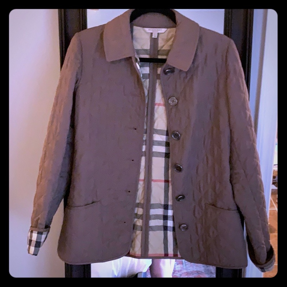 Burberry diamond quilted button up jacket